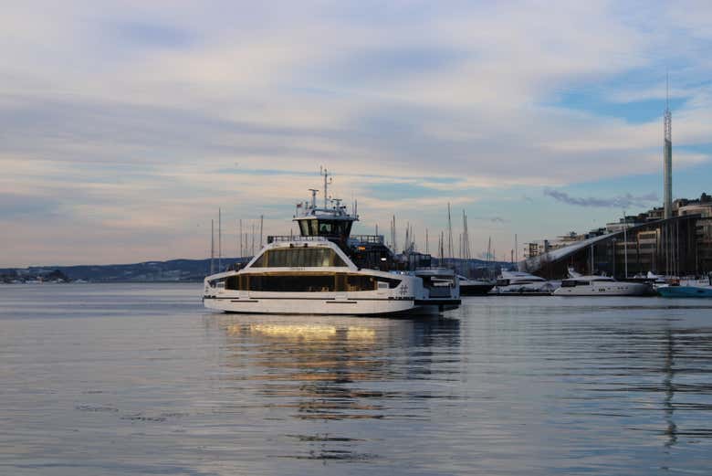 Bateau naviguant sur le fjord